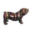 Statue en résine chien bouledogue anglais multicolore fond noir - 6