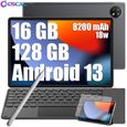 Oscal Pad 16 Tablette Tactile Android 13 10,51" 16Go+128Go-SD 1To 8200mAh 13MP+8MP 5G Wifi Stylet Gratuit Gris Avec Clavier K1-0