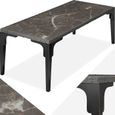 TECTAKE Table en rotin Foggia 196x87x76cm-0