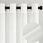 Topfinel Rideau Voilage Blanc 140x240 Lot de 2 Rideau Lin Semi-Transparents Avec Œillets - Rideau Chambre - Rideau Salon Modernes