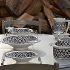 YODECO Service à couscous assiettes Tebsis Bakir gris - 8 pers