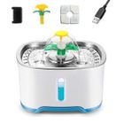 ZHOUXI - Fontaine à Eau pour Chat Silencieuse 2,5L Fontaine pour Chat Chien avec Fenêtre de Niveau d'eau Veilleuse à LED