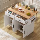 EKESOR Desserte à Roulettes Cuisine rangement en bois multifonctionnelle avec plan de travail -avec tiroir-L120 x P46(70) x H91 cm-Blanc