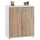 IDIMEX Buffet salle à manger FIRMIN L 60 cm coloris blanc chêne sonoma avec 2 portes bahut bas meuble de rangement style moderne