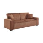 SWEEEK Canapé convertible 3 places camel velours côtelé L 231 x P 96.5 x H 80cm