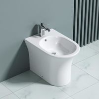 Sogood Bidet à poser Blanc Assorti au WC Bidet sur Pied en Céramique pour Salle de Bains 37x55x40cm S-Düren304