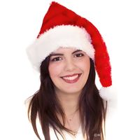 Bonnet Père Noël rayures - Rouge - Accessoire de Noël pour adulte