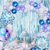 Frozen Ballon Guirlande Arch Kit,MMTX Frozen Décoration Anniversaire Reine des Neiges de Ballon Fille Deco 82Pcs