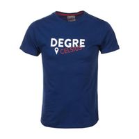 T-shirt homme - Degré Celsius - manches courtes - blanc et bleu marine - 100% coton