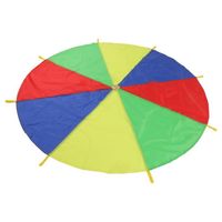 SALALIS Jeu de parachute pour enfants Jouet d'exercice de parachute pour enfants 4 couleurs 8 poignées promouvoir la jeux table