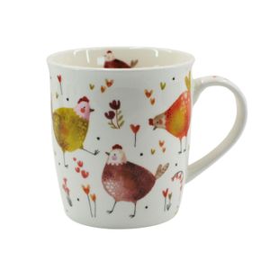 Lot De 4 Tasses Mugs Jolie Basse Cour Motif Poules - Neuves