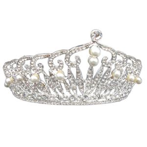 Foret Blanc Dor/é Shallow Diad/ème Cheveux Couronne de mariage Baroque Cristal Exquis Strass Tiara Couronnes De Mari/ée Couronnes Bijoux Bijoux Accessoire De Cheveux De Mari/ée