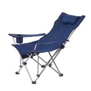 CHAISE DE CAMPING Bleu - Chaise de camping portable pliante en alumi