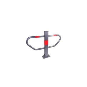 Relaxdays Poteau de signalisation d/élimitation cha/înes barri/ère de parking 82 x 28 x 28 cm rouge-gris