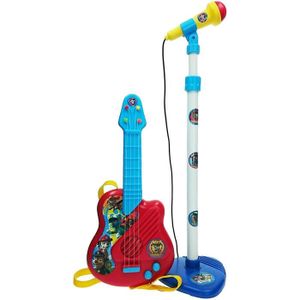 Guitare Roche Electrique Microphone sur pied Jouet Guitare Instrument de Musique éducatifs pour Enfant Garcon Fille de 3+ Ans Bleu OVERWELL Guitare et Microphone Enfant set 