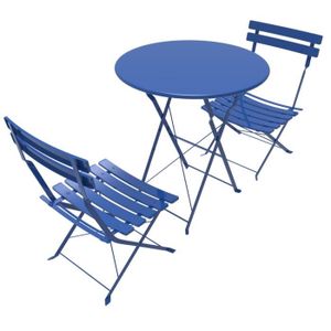 Ensemble table et chaise de jardin Ensemble de bistrot QIFAshma - Table ronde et 2 ch