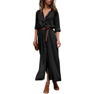 ROBE AmzBarley Femmes Chemise Robe Boutonnée À Manches 