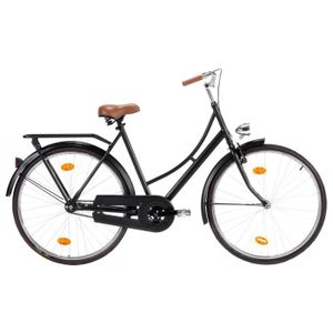 VÉLO DE VILLE - PLAGE 9737•Sale Hot•Vélo hollandais à roue de 28 pouces 57 cm pour femmes MEUBLE Noir