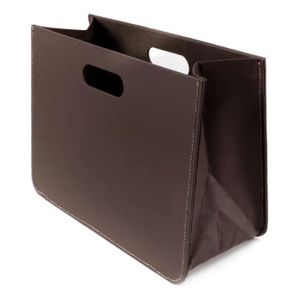 Porte-revues - Fer-Cuir de Vache - Marron - Décoration d'Autrefois