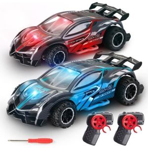 VEHICULE RADIOCOMMANDE VATOS Lot de 2 Voiture Télécommandée 2,4 GHz , Haute Vitesse 18km / h , Échelle 1 / 24 , RC Voiture avec lumière LED colorée