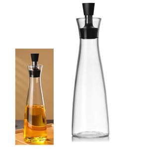 Bouteille D'huile En Verre Vert - 750 Ml - Passe Au Lave-vaisselle - Pour Cuisine, Design Pratique - 8
