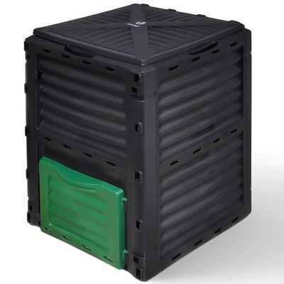 Wiltec Composteur De Jardin 300 Litres - Bac à Compost Plastique Robuste 61x61x82cm