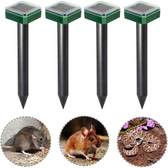Répulsif Anti-taupes Solaire à Ultrasons - Lot De 4, étanche, Pour Jardin Et Pelouse - 8