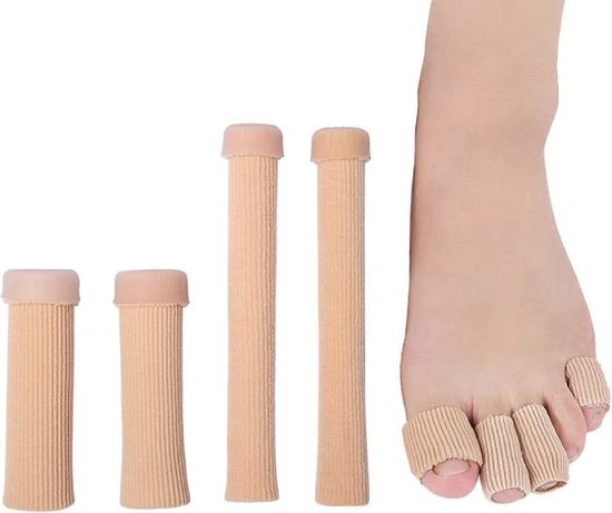 Ssiyiya Lot De 8 Protections D'orteils En Gel Pour Gros Orteils, En Tissu Doux, Capuchons Fermés, Coussinets Anti-friction, Pour Hommes Et Femmes