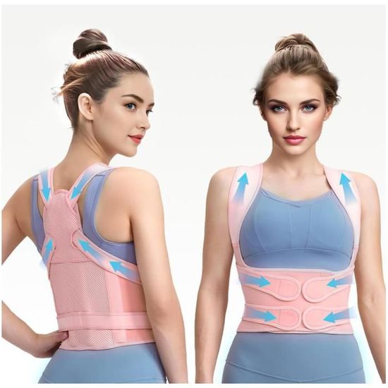 Correcteur De Posture Dos - Ceinture Redresse-Dos Homme/Femme - Néoprène Noir Taille Unique