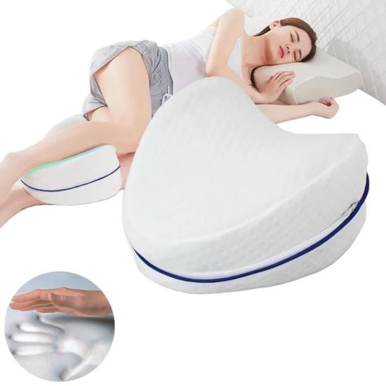 BORDEAG Coussin Orthopédique Pour Jambes – Oreiller Genoux Mousse Mémoire, Soulagement Douleurs Dos, Hanches & Jambes Pour Dormeurs Sur Le Côté