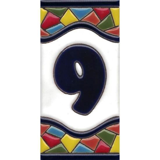 Numéro De Maison En Céramique Bleue - Chiffre 2 - Fabriqué En Italie