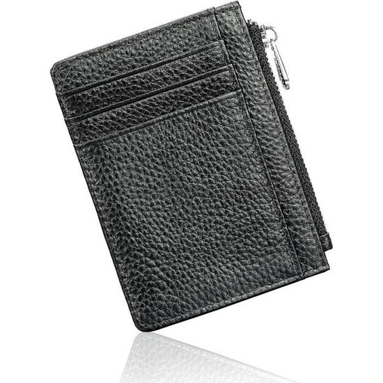 Porte-monnaie PU Pingouins Mignons - Porte Cartes Bancaires Femme Avec Fermeture Éclair (Rouge)
