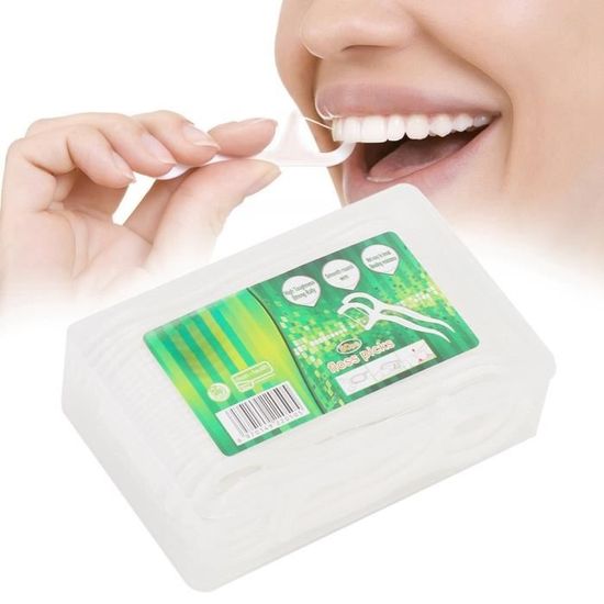 Generic 50Pcs Cure-Dent Et Fil Dentaire 2 En 1 Propre Soins En Plastique  Sodial : : Home & Kitchen