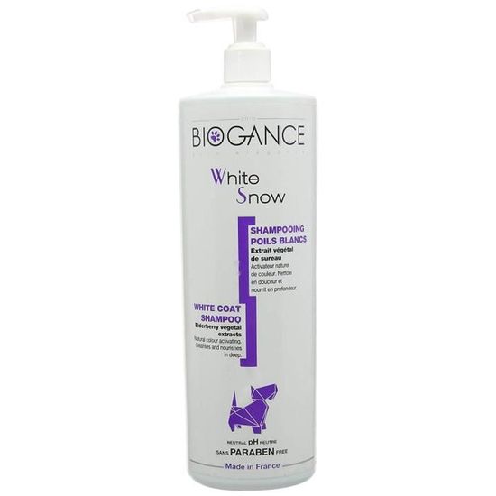 Biogance  Shampooing Poil Blanc pour Chien 1 L - BGWS1L