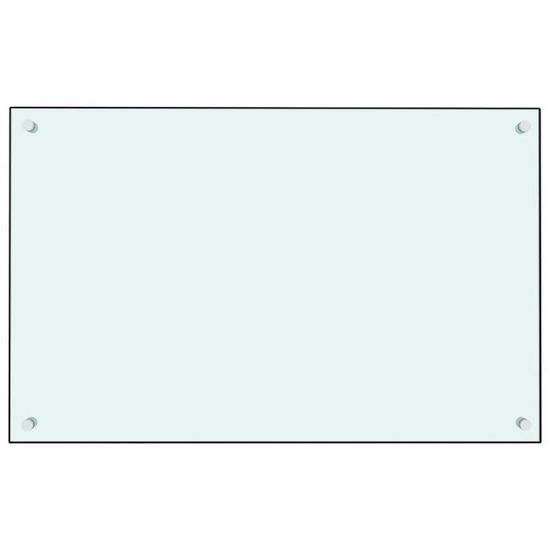 Dosseret De Cuisine En Verre Trempé Blanc - 70x60 Cm, épaisseur 6 Mm, Résistant à La Chaleur, Avec 4 Trous De Fixation - 12