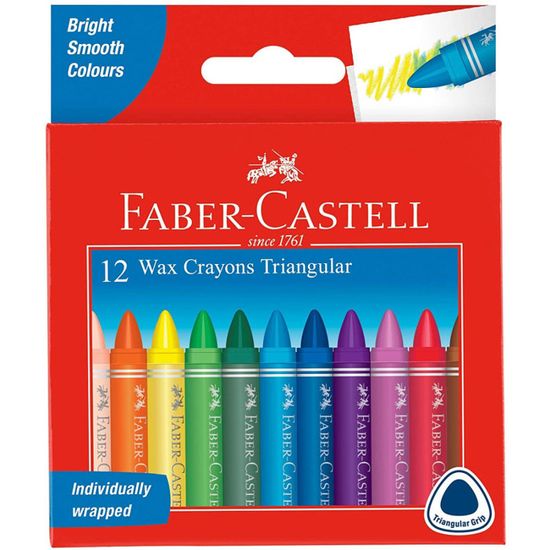 FABER-CASTELL Etui de 12 Craies à la cire triangulaires - Coloris assortis  - Cdiscount Beaux-Arts et Loisirs créatifs