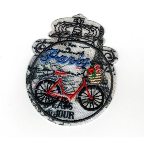 ECUSSON BRODE VILLE DE PARIS : TOUR EIFFEL ET BLASON DE PARIS