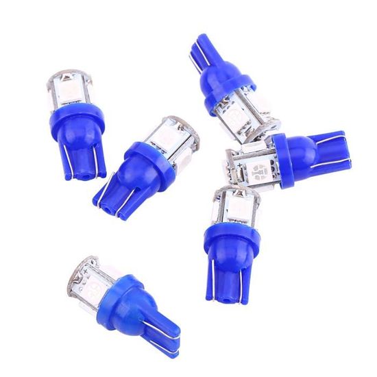 Minifinker Ampoules LED de voiture Ampoules LED pour voiture, 12V T10 5050 5 SMD, 20 pièces
