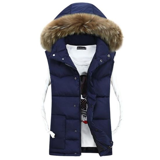 Doudoune sans discount manche fourrure homme