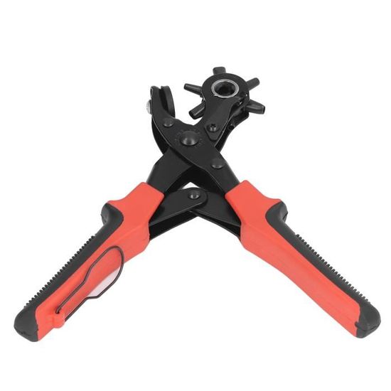 Pince à Main Perforatrice Pour Cuir Et Ceintures - 9 Pouces, Avec 6 Embouts De Taille Différente