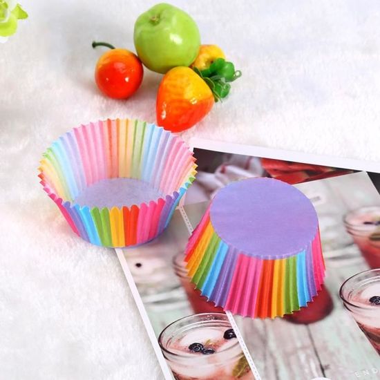 Lot De 100 Caissettes En Papier Pour Cupcakes Et Muffins - Multicolores, Résistantes Au Four, Ø5xH3 Cm
