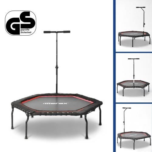 Trampoline de Fitness gymnastique pliable de trampoline d'exercice pour adultes en salle, charge max. 120 kg, Ø 127 cm--ROUGE