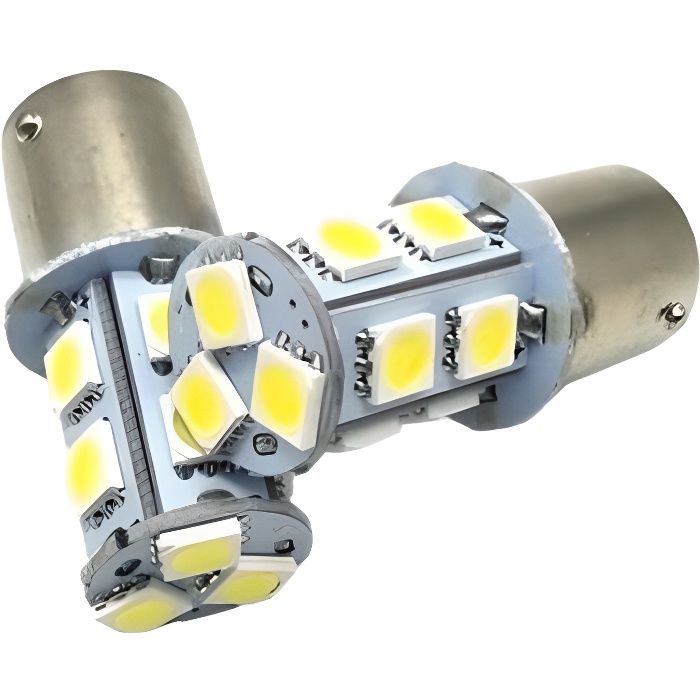 Ampoule BA15S LED P21W 13 leds SMD 6000K Blanc xenon Veilleuse 1156 Feux de jour