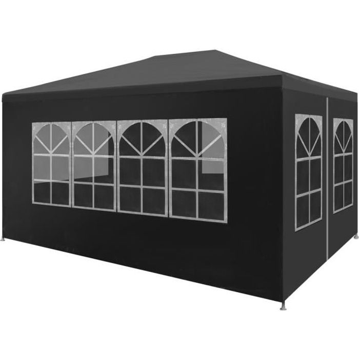 CHEZZOE Tonnelle de Jardin Barnum Style Contemporain - Belvédère Chapiteau de jardin 3 x 4 m Anthracite ☺33699