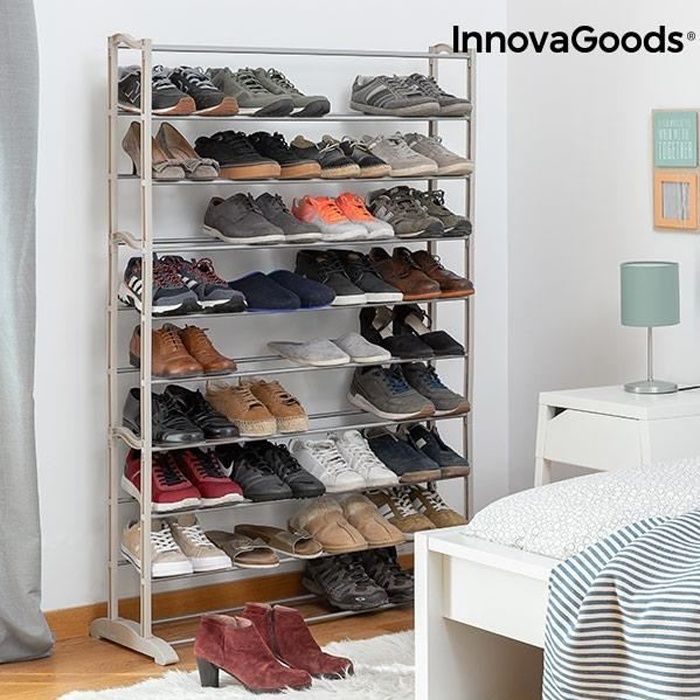 Rangement Chaussures Ergonomique 45 paires posées sur 10 étagères Design et Solides – Meuble à chaussure, Dressing Chaussures
