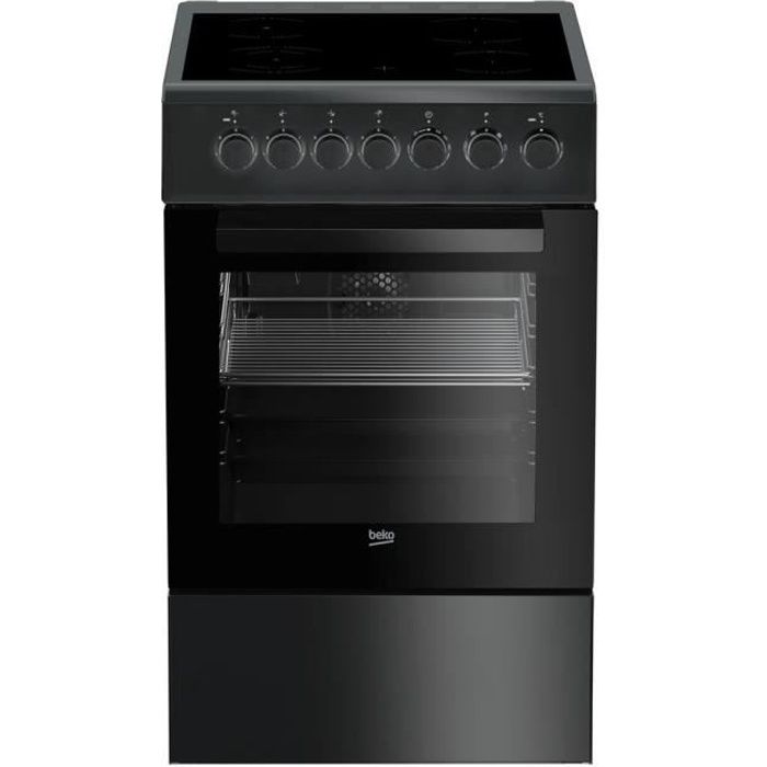 Cuisinière pose libre BEKO FSS57100GAC - 4 foyers vitrocéramiques - Four convection - 65 L - L 50 x 