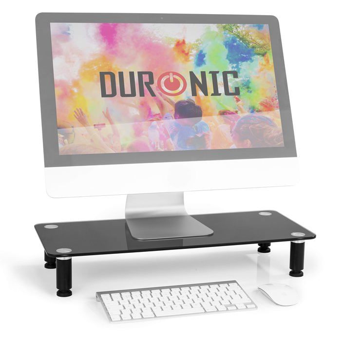 Duronic DM052-2 Réhausseur d'écran - Support en verre pour écran d'ordinateur ou ordinateur portable ou écran TV (56 x 24 cm)