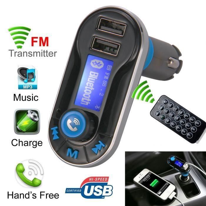 jeanjean Voiture Bluetooth Transmetteur FM MP3 Lecteur Parleur Sans Fil pour Téléphone Portable MA323