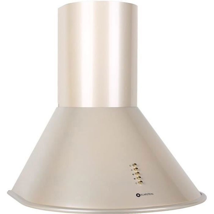 Klarstein Lumio - Hotte murale aspirante style rétro (acier, 60cm, 430m³) - champagne