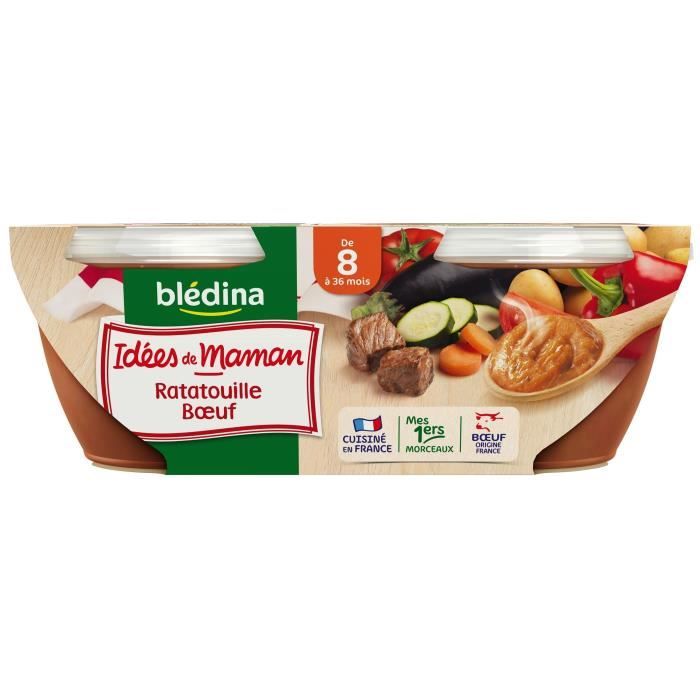 BLEDINA Les idées de Maman Ratatouille au boeuf - 2x200 g - Dès 8 mois